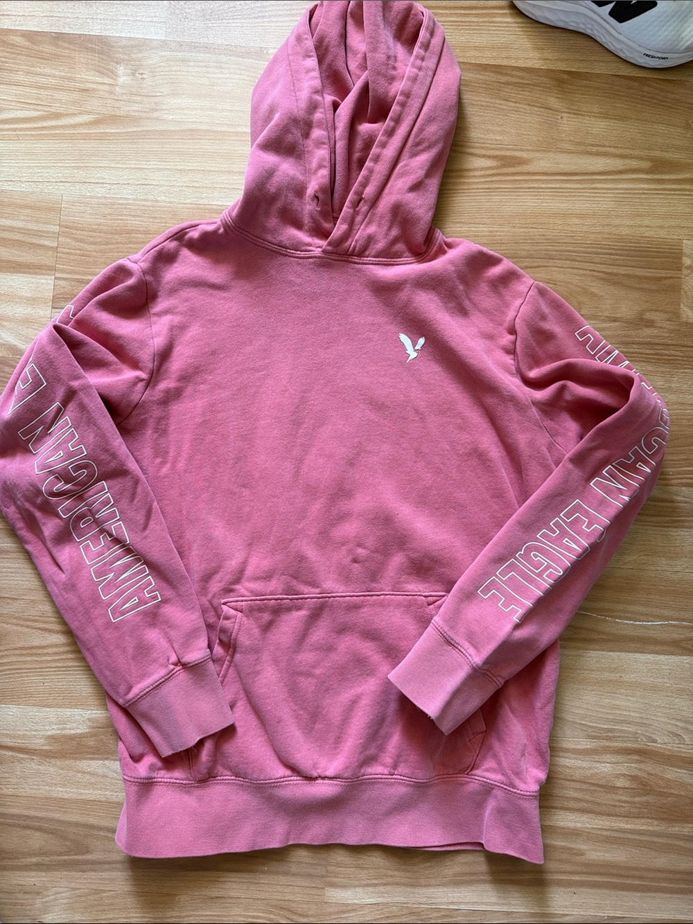 American Eagle Outfitters Pink Logo Hooded Sweatshirt
